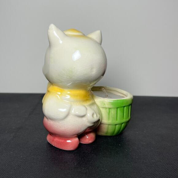 Vintage Ceramic Pig Candle Holder 475 Inches Mid Century Farmhouse - Picture 4 of 16